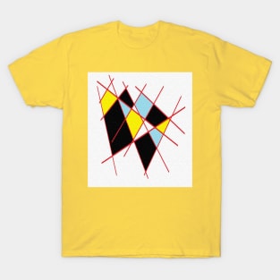 Geometric white black and yellow T-Shirt